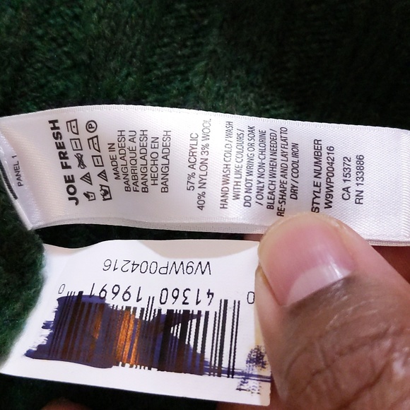 Joe Fresh| NWT Green Midi Knit Sweater Dress With Pattern Acrylic Blend - Picture 11 of 13